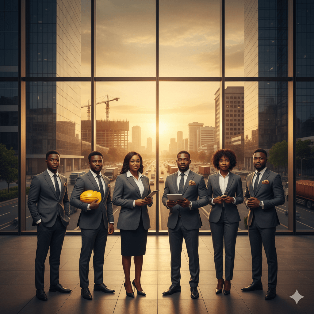 A modern cityscape with impressive architecture, representing innovation and professional delivery.